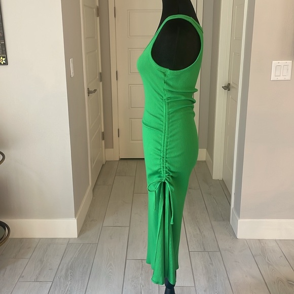 J. Crew Ruched Midi Dress In Vintage Rib Kelly Green Size S - Picture 5 of 12